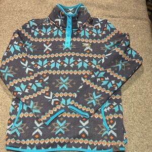 L.L. Bean fleece - Blue Pattern